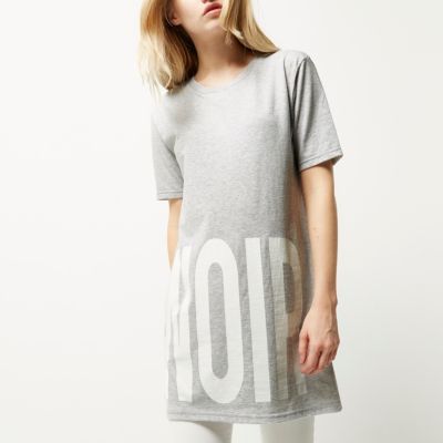 Grey print oversized t-shirt